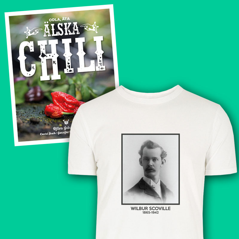 Specialpaket: Bok och t-shirt (Älska chili och Wilbur Scoville)